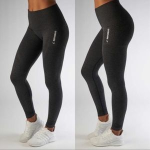 GYMSHARK SEAMLESS LEGGINGS BLACK MARL SMALL
